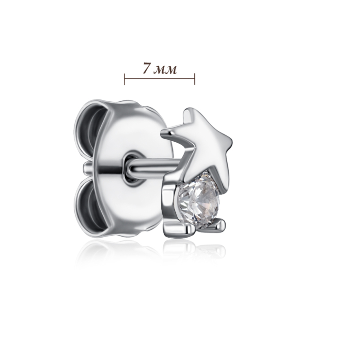 Срібні пусети з фіанітом. Артикул EA55947-E/12/1