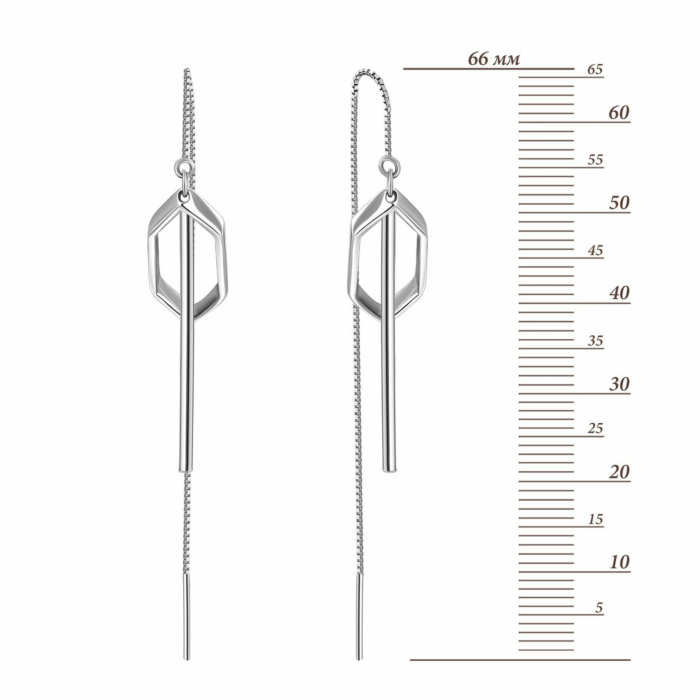 Срібні сережки-протяжки (продевки). Артикул UG5EA58799