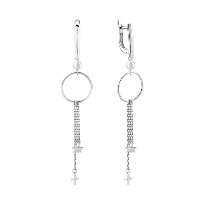 Срібні сережки-підвіски. Артикул UG5EA59276