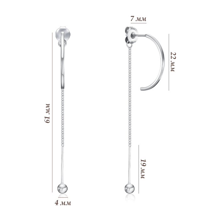 Серебряные серьги. Артикул EA60558-E/12