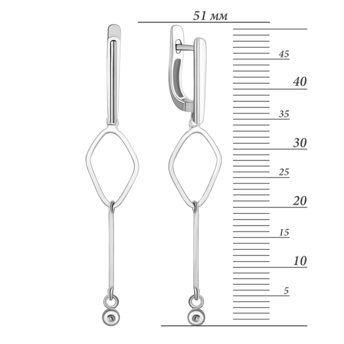 Срібні сережки-підвіски. Артикул UG5EA6326