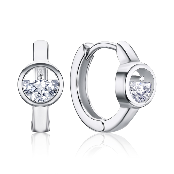 Серебряные серьги с фианитами EA63581-E/12/1