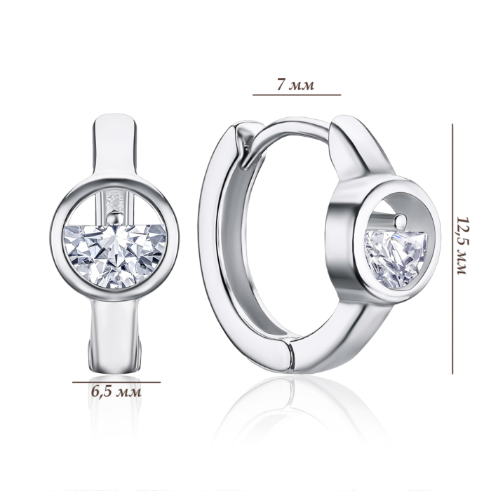 Серебряные серьги с фианитами EA63581-E/12/1