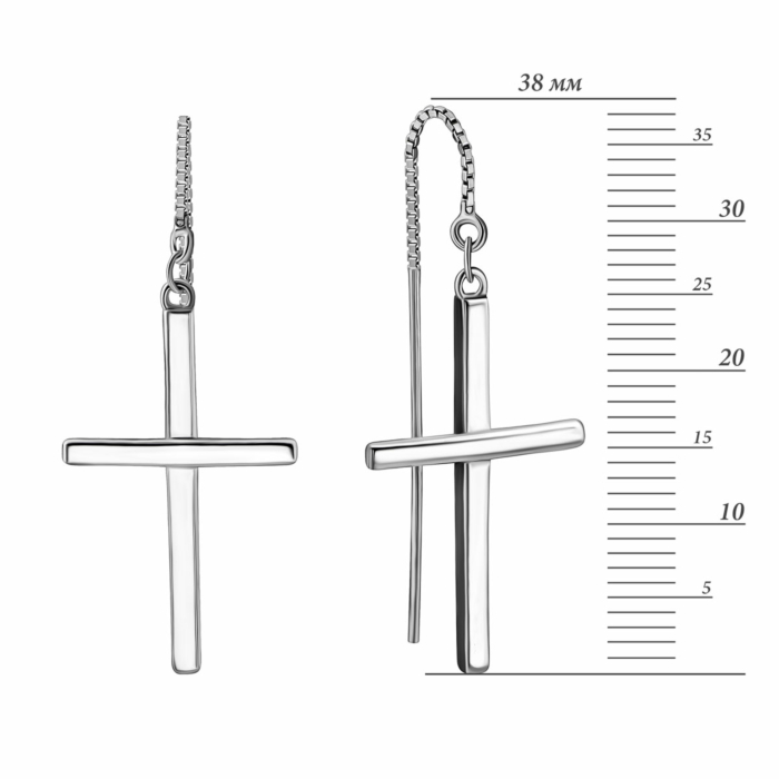 Срібні сережки-протяжки. Артикул UG5EA6367