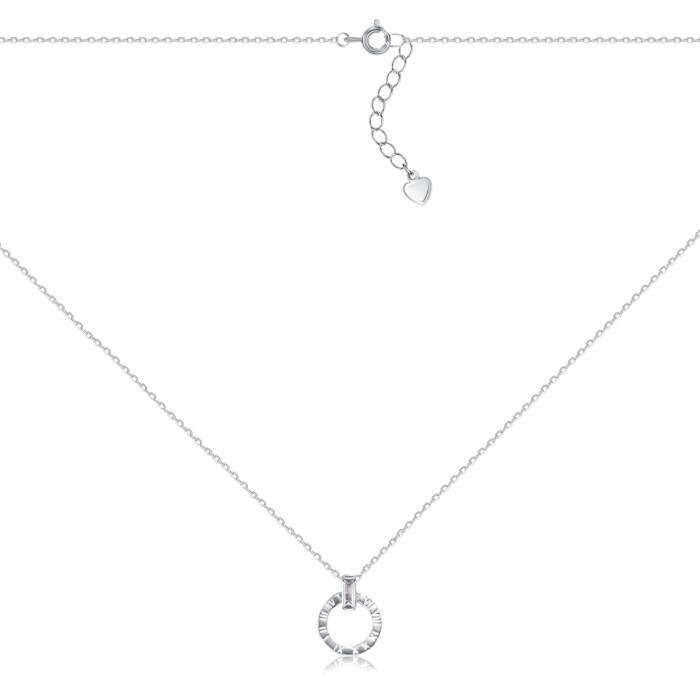 Серебряное колье с фианитом. Артикул EN00350-K/12/1