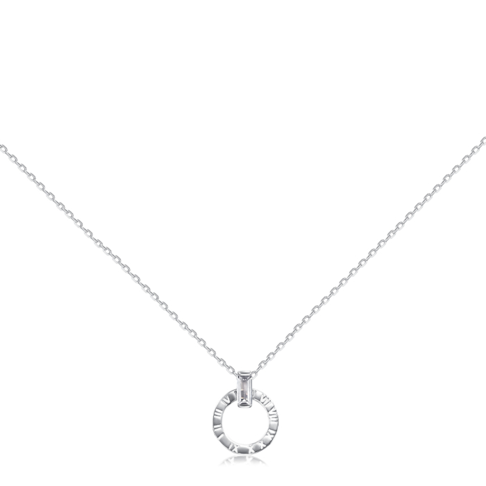 Серебряное колье с фианитом. Артикул EN00350-K/12/1