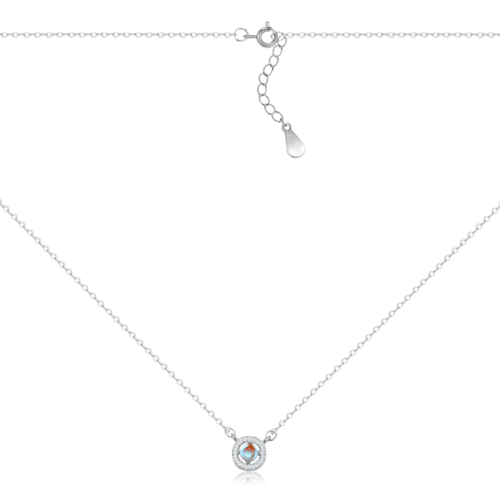 Серебряное колье с фианитами и пластиком. Артикул EN00381-K/12/21153