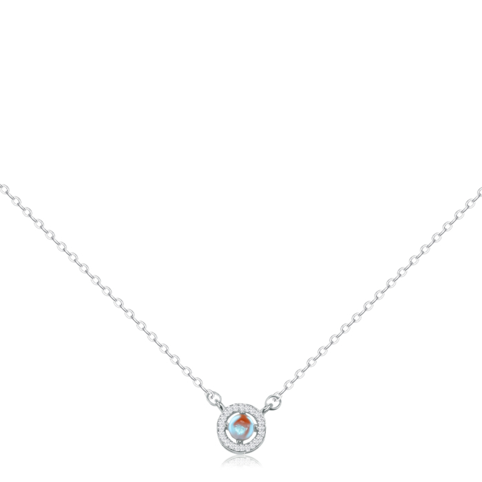 Серебряное колье с фианитами и пластиком. Артикул EN00381-K/12/21153