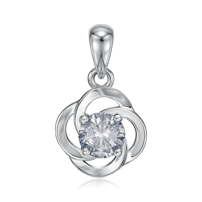 Срібна підвіска з фіанітом. Артикул EP00242-P/12/1