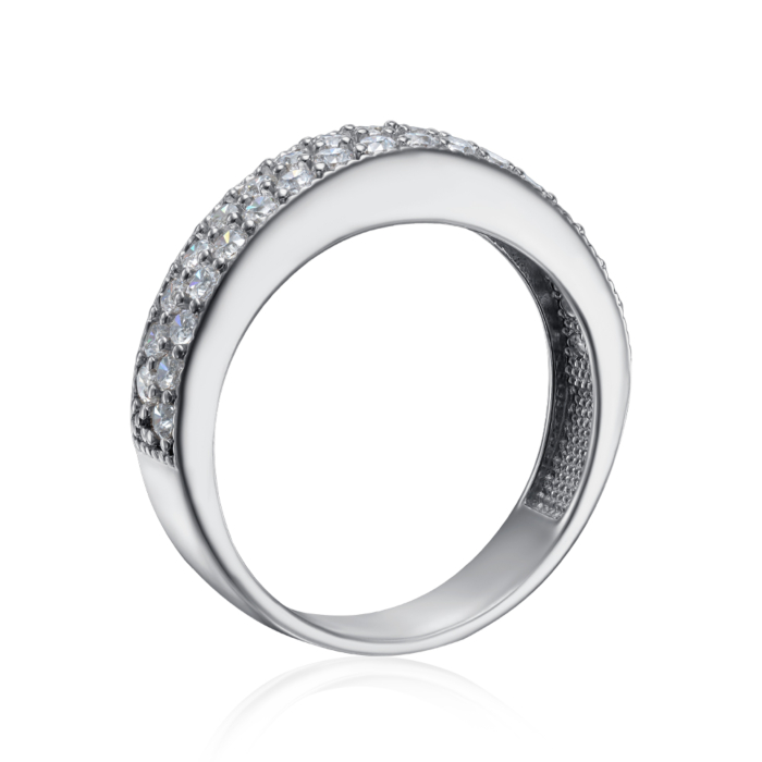 Серебряное кольцо с фианитами. Артикул F-102-R/12/1