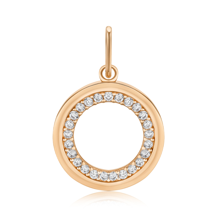 Золота підвіска з фіанітами F-1026-P/01/1