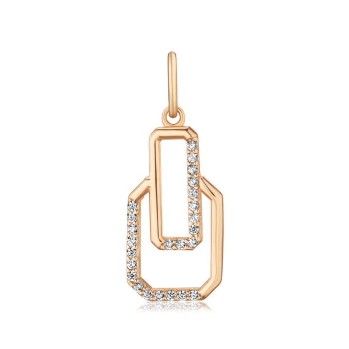 Золота підвіска з фіанітами. Артикул F-1027-P/01/1
