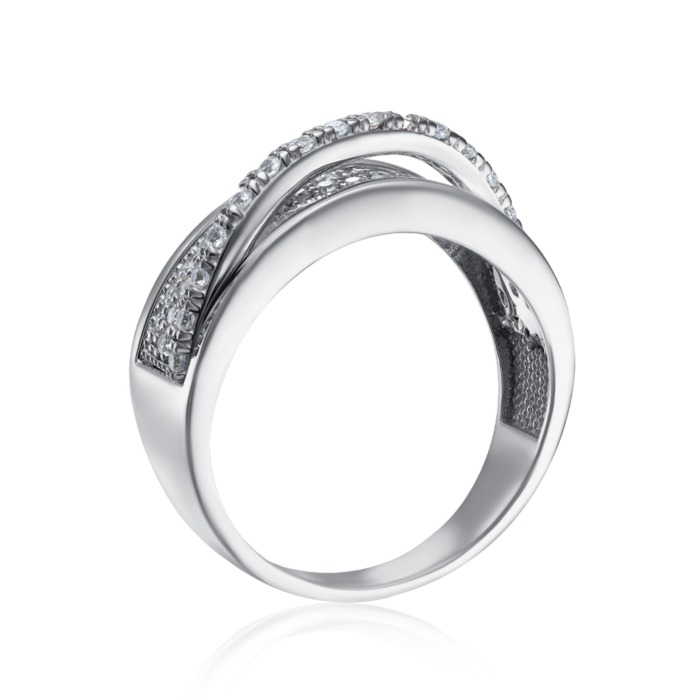 Серебряное кольцо с фианитами. Артикул F-103-R/12/1
