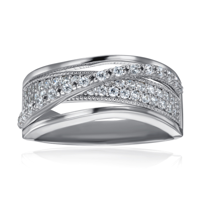 Серебряное кольцо с фианитами. Артикул F-103-R/12/1