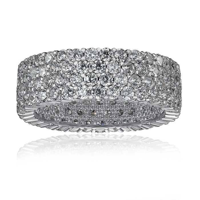 Серебряное кольцо с фианитами. Артикул F-104-R/12/1