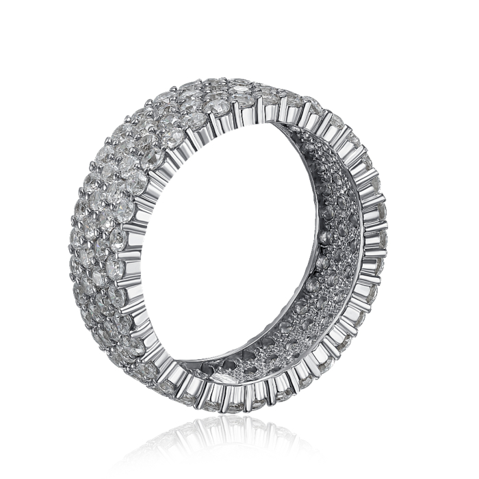 Серебряное кольцо с фианитами. Артикул F-104-R/12/1