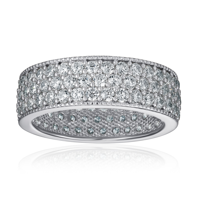 Серебряное кольцо с фианитами. Артикул F-105-R/12/1