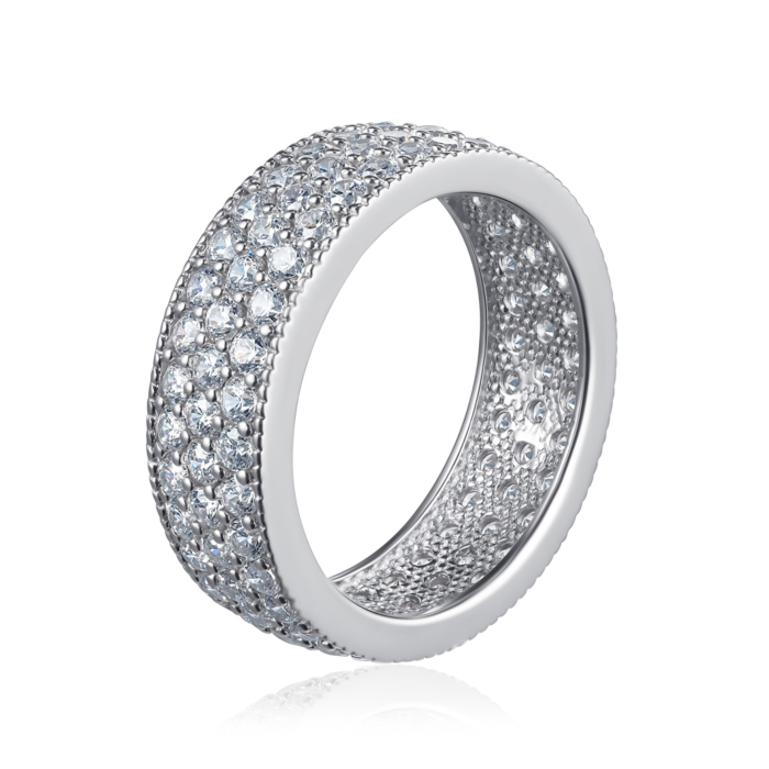 Серебряное кольцо с фианитами. Артикул F-105-R/12/1