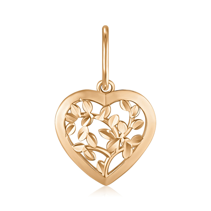 Золотая подвеска «Сердце» без вставки F-1062-P/01