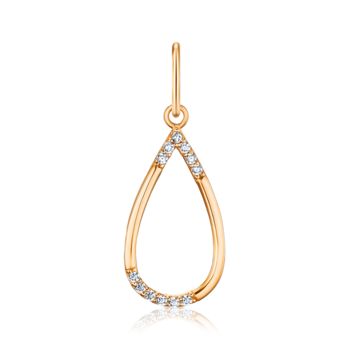 Золота підвіска з фіанітами F-1098-P/01/1