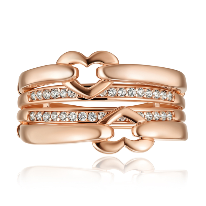 Золотое кольцо с фианитами. Артикул F-1111-R/01/1