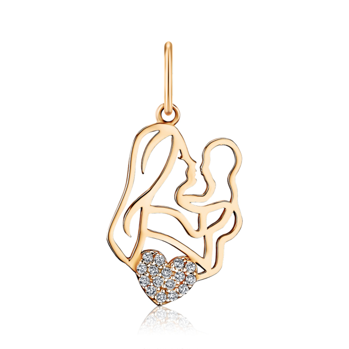 Золота підвіска з фіанітами. Артикул F-1122-P/01/1