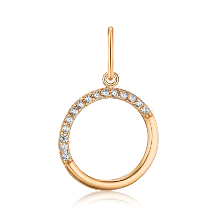 Золота підвіска з фіанітами F-1126-P/01/1