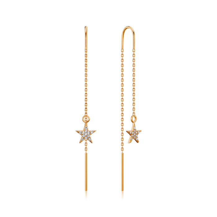 Золоті сережки з фіанітами F-1147-E/01/1