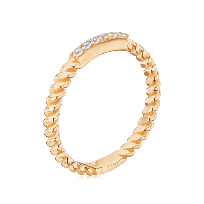 Золотое кольцо с фианитами F-1168-R/01/1