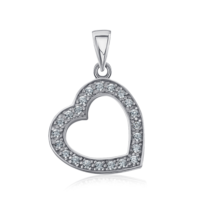 Срібна підвіска з фіанітами. Артикул F-117-P/12/1