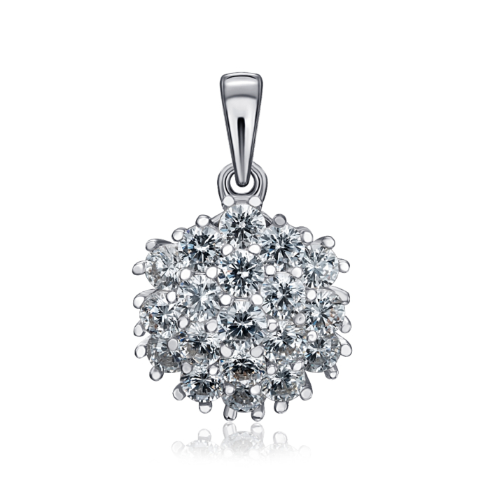 Срібна підвіска з фіанітами. Артикул F-118-P/12/1