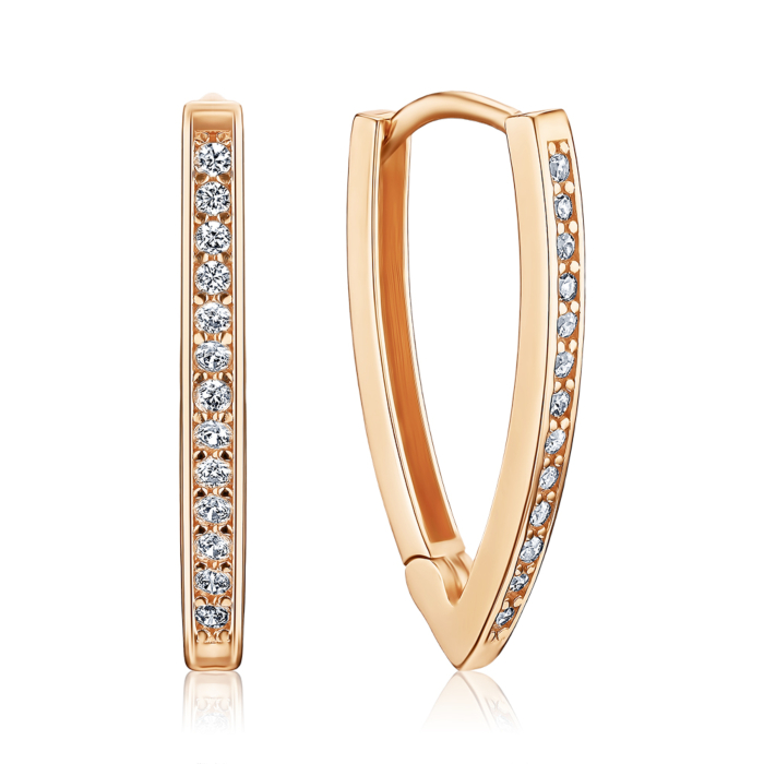 Золоті сережки з фіанітами. Артикул F-1197-E/01/1