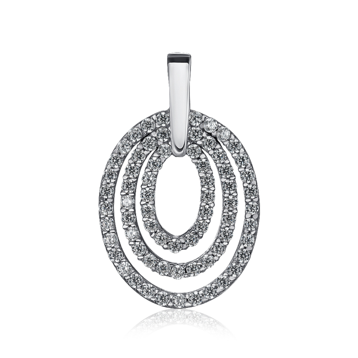 Срібна підвіска з фіанітами. Артикул F-122-P/12/1