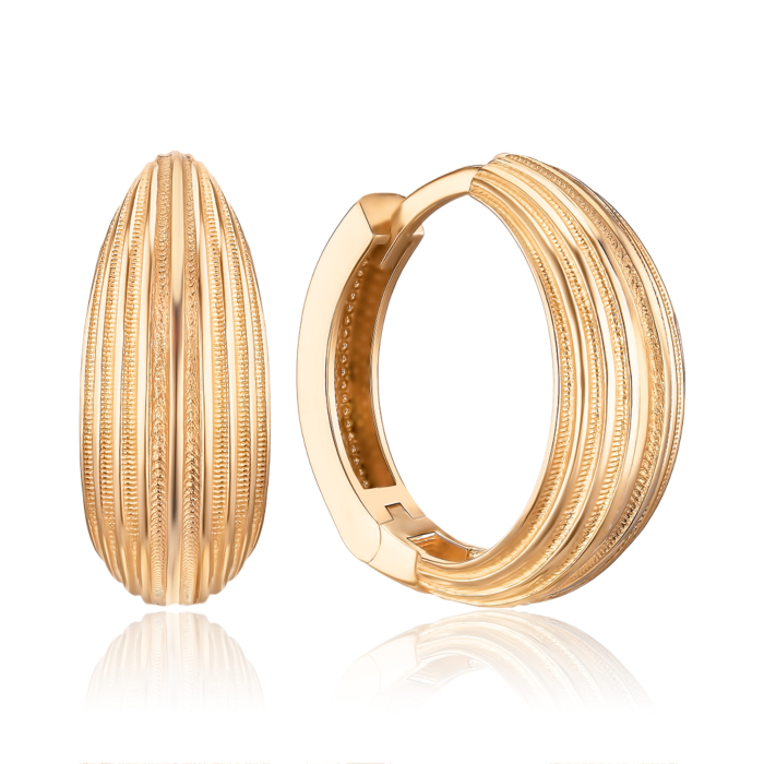 Золоті сережки-конго без вставки F-1227-E/01