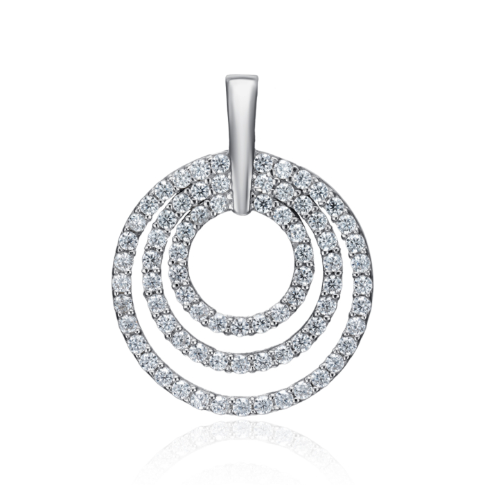 Срібна підвіска з фіанітами. Артикул F-125-P/12/1