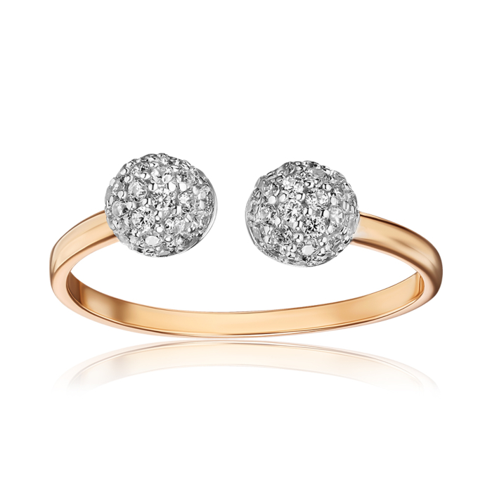 Золотое кольцо с фианитами F-1291-R/01/1