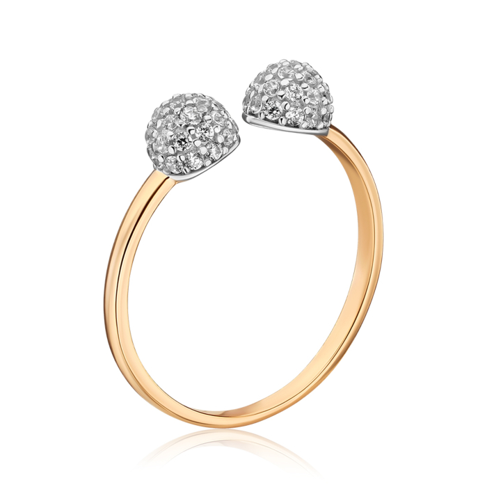 Золотое кольцо с фианитами F-1291-R/01/1