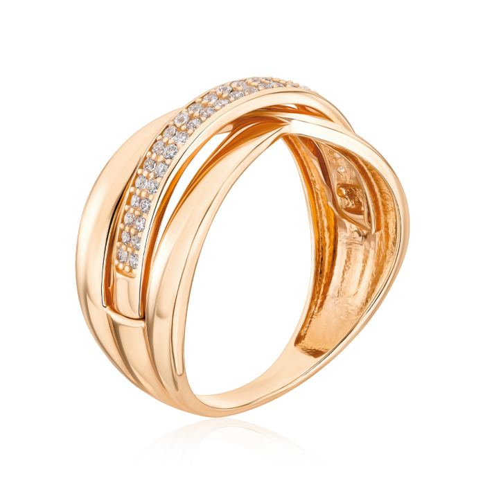 Золотое кольцо с фианитами F-1292-R/01/1