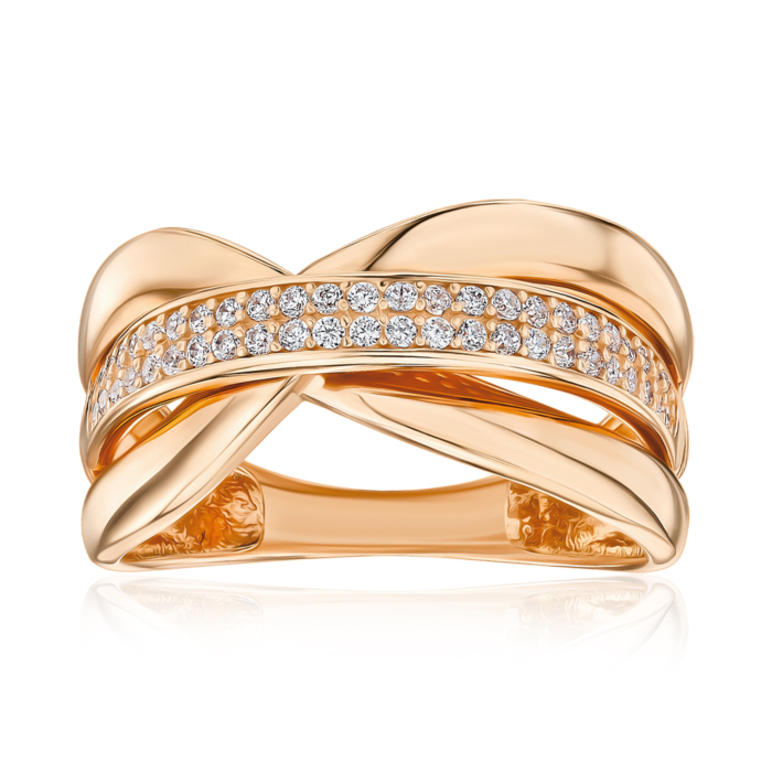 Золотое кольцо с фианитами F-1292-R/01/1