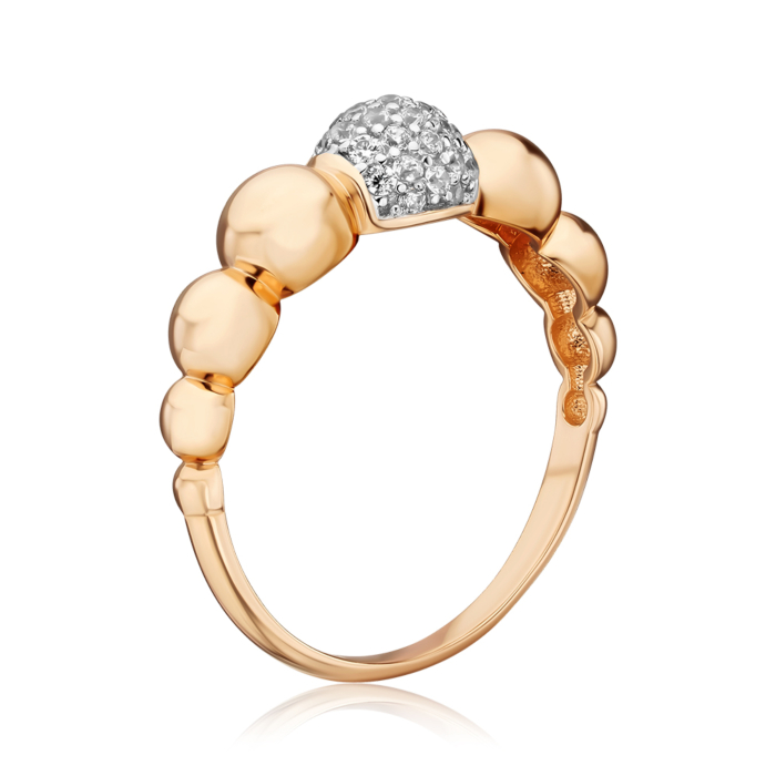 Золота каблучка з фіанітами F-1294-R/01/1