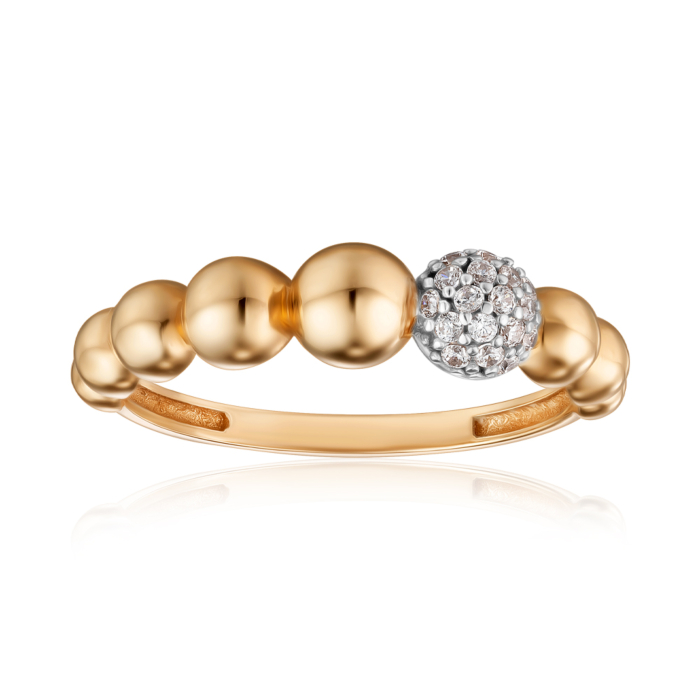 Золота каблучка з фіанітами. Артикул F-1295-R/01/1