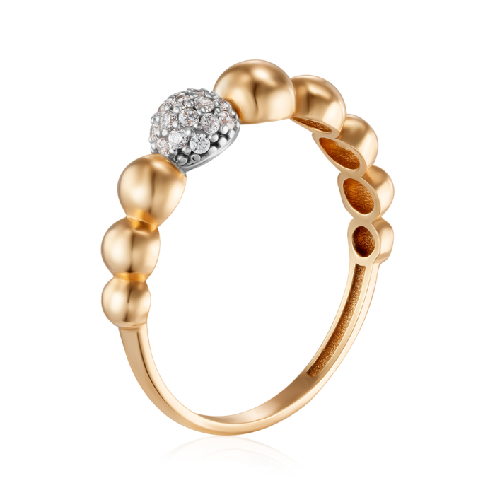 Золота каблучка з фіанітами. Артикул F-1295-R/01/1