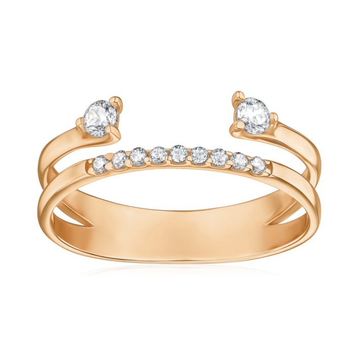 Золота каблучка з фіанітами F-1299-R/01/1