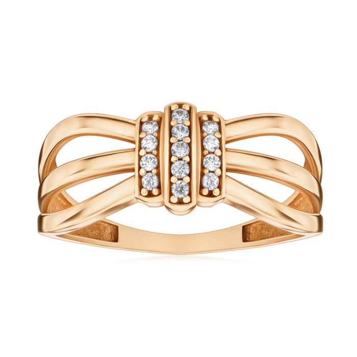 Золотое кольцо с фианитами F-1303-R/01/1