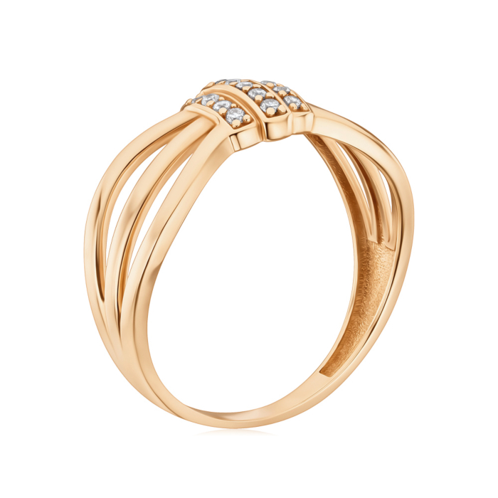 Золотое кольцо с фианитами F-1303-R/01/1