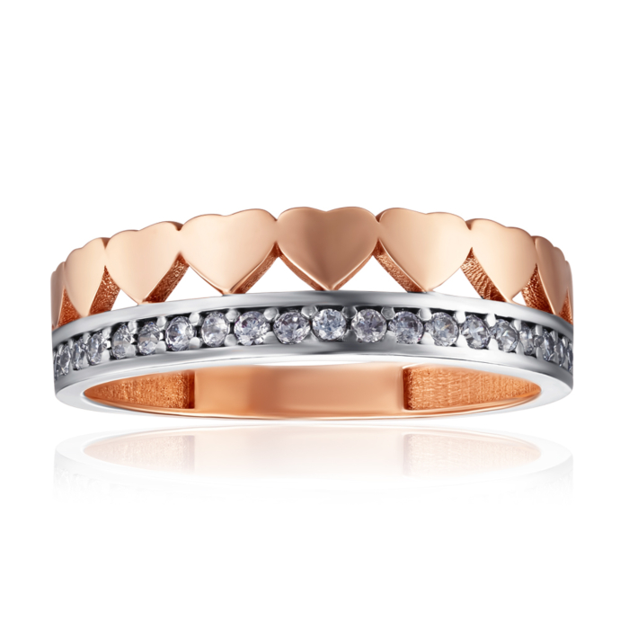 Золотое кольцо с фианитами. Артикул F-1306-R/01/1