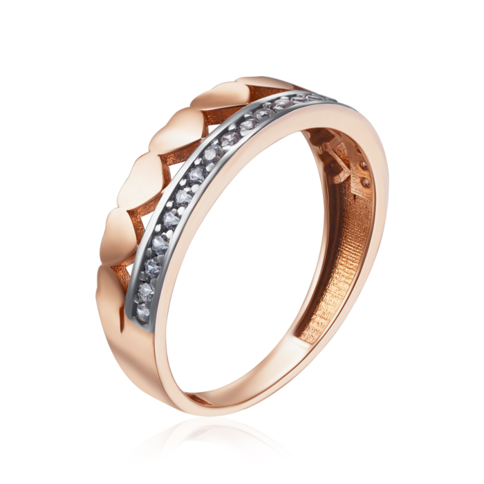Золота каблуччка з фіанітами. Артикул F-1306-R/01/1