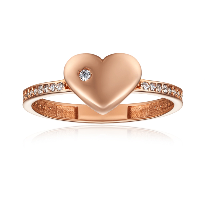 Золота каблучка з фіанітами. Артикул F-1308-R/01/1