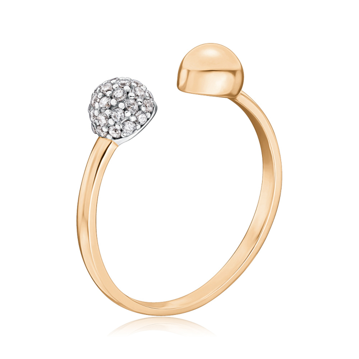 Золотое кольцо с фианитами. Артикул F-1311-R/01/1