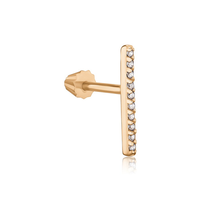 Золота сережка-пірсинг. Артикул F-1333-PI/01/1